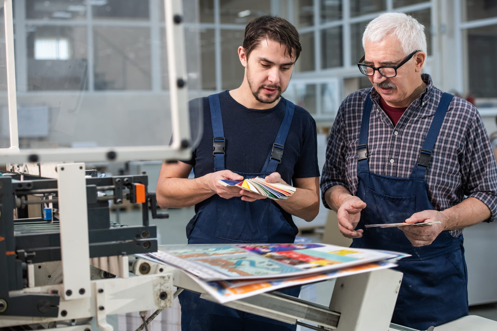 Choosing colours from a print swatch guide for a large format job